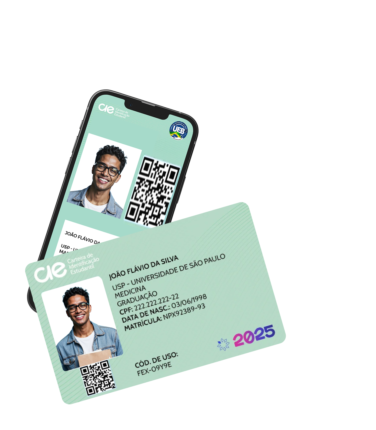 Carteira com celular